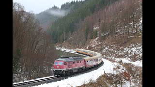 Ludmilla 232 690 mit einen Sonderzug nach Suhl hier kurz vor dem Bahnhof Gehlberg [upl. by Swithin]