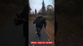 290 lbs Dude on VESC Onewheel XR uphill 25 mph [upl. by Anehsak]