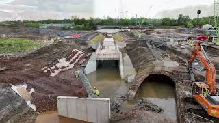 Progress on the Renfrew to Yoker bridge watch a new water channel being built [upl. by Elna]