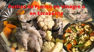 🐖Patitas de Puerco en Vinagre o en Escabeche Receta [upl. by Arytas]