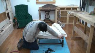 How to Reupholster a Wing Chair pt 9 [upl. by Riancho777]