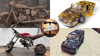 Restoration two motorbikes and two toy cars [upl. by Nomde]