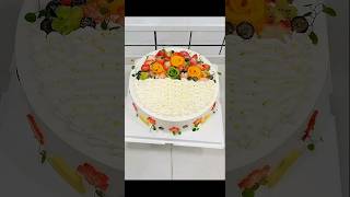 Fruit flower basket cake making process simple fruit cake you will learn baking from me at shorts [upl. by Ahtael]