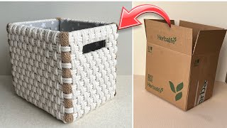 WHY BUY EXPENSIVE BASKETS IN STORES WHEN YOU CAN MAKE IT YOURSELF  IDEA FROM CARDBOARD [upl. by Enneirda]