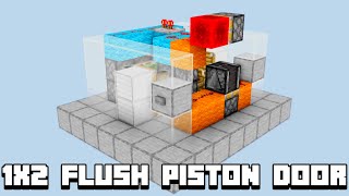 Easy Flush Piston Door 1x2  Minecraft Redstone Tutorial [upl. by Ettelrats]