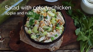 Apple amp Celery Salad Summer Recipe  Salad with celery chicken apple and nuts  Cookery School [upl. by Readus]