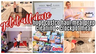 NEW GET IT ALL DONE HUGE COSTCO GROCERY HAUL CLEANING MEAL PREP AND CROCKPOT MEAL TIFFANI BEASTON [upl. by Neysa124]