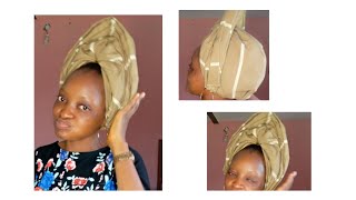 Simple way to tie aso oke for beginnersasooke gele headwrap [upl. by Critchfield792]