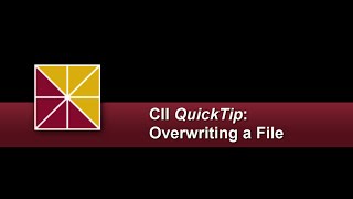 QuickTip 6 Overwriting a File [upl. by Norrek]