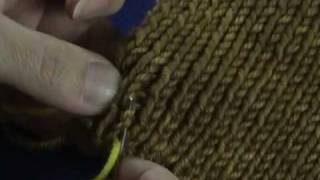 Weaving in ends on ribbing [upl. by Lightfoot]