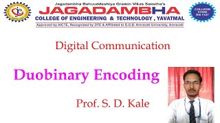 Duobinary Encoding  Digital Communication  Prof S D Kale [upl. by Luapleahcim936]