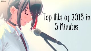 「Nightcore」→ Top Hits of 2018 in 5 Minutes ♪  LYRICS ✔︎ [upl. by Snook261]