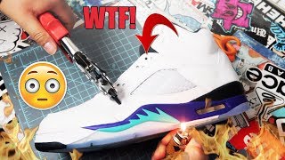 ADDING LACES TO AIR JORDAN quotFRESH PRINCEquot GRAPE 5S TUTORIAL [upl. by Atteynad]