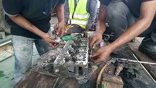 Proses Replacement Head cylinder head new Kubota tractor M9000 [upl. by Nylloc286]