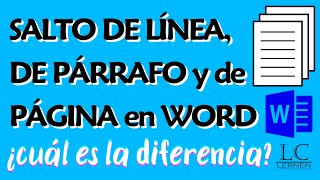 Salto de LÍNEA de PÁRRAFO y de PÁGINA en Word [upl. by Kane798]