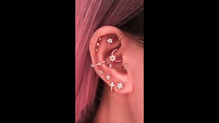 Beautiful Flower Constellation Ear Piercings [upl. by Harrow]