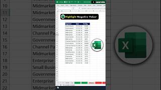 Highlight Negative Values in Excel  Custom Format Excel Tips [upl. by Aneral646]