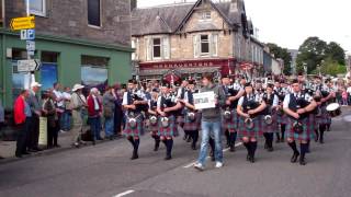 Burntisland Pipe Band Highland Games Parade Pitlochry Perthshire Scotland [upl. by Barta]