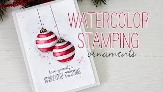 Watercolor Stamping Christmas Ornaments [upl. by Lleoj]