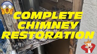 Complete Chimney Restoration  Restauración de Chimenea con Pared de Stucco [upl. by Euqenimod]