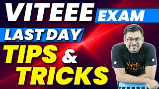 VITEEE 2023 Exam Strategy  Last Day Tips and Tricks  Score 100  Harsh Sir VedantuMath [upl. by Eniwtna]