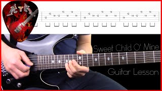 Sweet Child O Mine Guitar Lesson  Guns N Roses with tabs [upl. by Mahala]