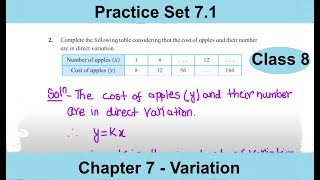 Practice Set 71  class 8 Math  Chapter 7 Variation  Maharashtra State Board [upl. by Dacie187]