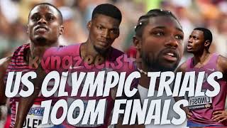 Mens 100M Finals  USA Track and Field Olympic Team Trials 2024 [upl. by Ahsataj893]