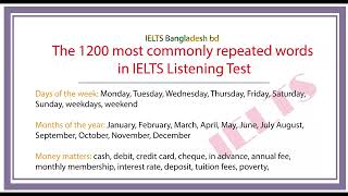 The 1200 most commonly repeated words in IELTS Listening Test ielts pronounciation listening [upl. by Fein912]