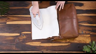 How to iron Leather  Remove Leather Wrinkles  Leder bügeln  Falten aus Leder entfernen [upl. by Xylia761]