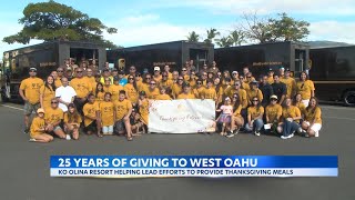 Ko Olina celebrates 25 years of Thanksgiving Outreach serving 4000 meals [upl. by Adyol]