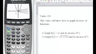 TI84 Tutorial Graphing functions and their inverses [upl. by Tallula]