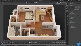 How to make 3d floor plan in Blender  Best method Modeling [upl. by Adiel]