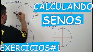 Calculando Senos na circunferência trigonométrica Exercícios AULA 524 [upl. by Zullo]