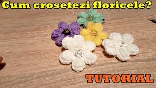 TUTORIAL How to crochet a flower  Cum se croșetează o floare [upl. by Nikki]