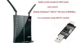 Solder serial console and connect Buffalo WHRHPG300N AIRSTATION to a computer [upl. by Aryek917]