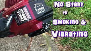 CRAFTSMAN 4 Cycle String Trimmer WONT START has Convertible Leaf Blower Attachment [upl. by Ylirama757]