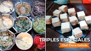 SANDWICH TRIPLES CON RELLENOS ESPECIALES I Bocaditos y Catering I Eliana Galindo [upl. by Langille]