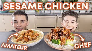 Better Than Take Out Sesame Chicken Amateur vs Chef  Food With Friends [upl. by Rae]