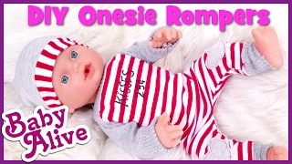 DIY HOW TO MAKE BABY ALIVE DOLL Onesie Romper Clothes  BlueprintDIY Kids [upl. by Ecyrb636]