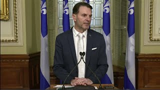 Le min de la Sécurité publique du Québec François Bonnardel en point de presse – 31 janvier 2024 [upl. by Eardna]