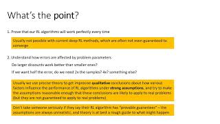 CS 285 Lecture 17 Part 1 RL Theory [upl. by Wardle]