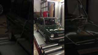 Hillman imp  singer chamois BMW K1000 motorbike engine dyno run 100BHP [upl. by Idner314]