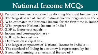 National Income MCQs l MCQs on National Income l National income quiz [upl. by Eissen833]