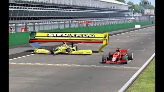 Ferrari F1 2018 vs Monster IndyCar  Monza [upl. by Pail]