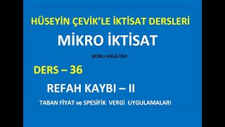 MİKRO İKTİSAT DERS 36 REFAH KAYBI  II [upl. by Enerual986]