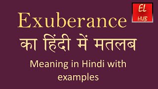 Exuberance meaning in Hindi [upl. by Remas]