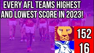 Every AFL Teams Highest and Lowest Score in 2023 [upl. by Neemsay]