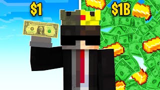 I Became a BILLIONAIRE with ONE Dollar Under 24 Hours In Minecraft [upl. by Fraze]