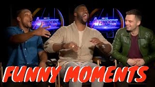 Anthony Mackie Sebastian Stan and Winston Duke Avengers Infinity War Funny Moments [upl. by Pinckney798]